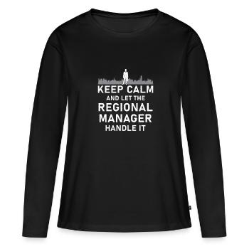 Directeur régional Occupez-vous de lui Travail amusant - T-shirt manches longues Premium bio Femme - noir - Devant - Julia (174cm)