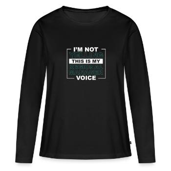 Directeur régional Je ne crie pas drôle de boulot - T-shirt manches longues Premium bio Femme - noir - Devant - Julia (174cm)