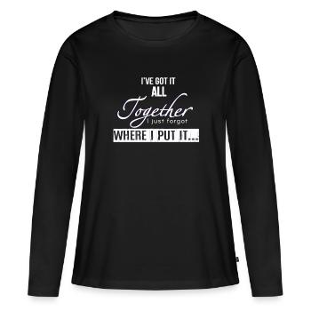 J'ai tout ensemble, j'ai juste oublié où je l'ai mis - T-shirt manches longues Premium bio Femme - noir - Devant - Julia (174cm)