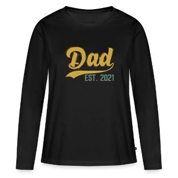 Dad Est 2021 Step Dad Established 2021 - T-shirt manches longues Premium bio Femme - noir - Devant - Julia (174cm)
