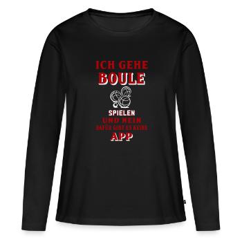 Pétanque, pétanque, pétanque. - T-shirt manches longues Premium bio Femme - noir - Devant - Julia (174cm)