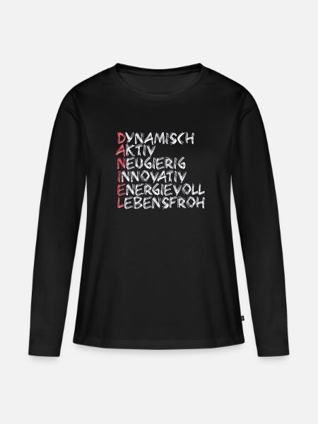 Daniel - Frauen Premium Bio Langarmshirt - Schwarz