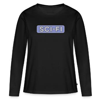Scifi Science Fiction Science-fiction Nerd Geek - T-shirt manches longues Premium bio Femme - noir - Devant - Julia (174cm)
