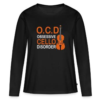 Trouble obsessionnel du violoncelle TOC - T-shirt manches longues Premium bio Femme - noir - Devant - Julia (174cm)