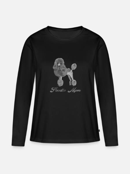 Pudel Mama - Premium økologisk langærmet T-shirt til kvinder - sort