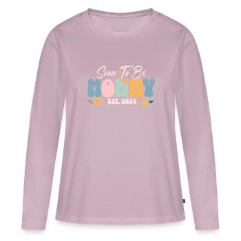 Bald Mama est 2024 neue Mutter Schwangerschaft - Frauen Premium Bio Langarmshirt - Altrosa - Vorne - Julia (174cm)