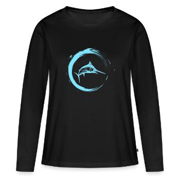 Le sabre - T-shirt manches longues Premium bio Femme - noir - Devant - Julia (174cm)