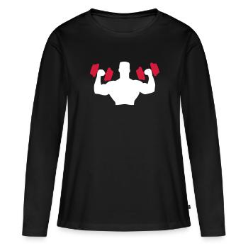 Muscle Man Training - T-shirt manches longues Premium bio Femme - noir - Devant - Julia (174cm)