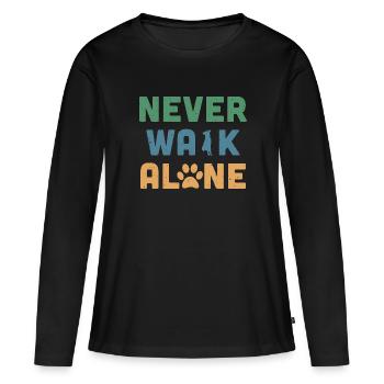 Never Walk Alone - T-shirt manches longues Premium bio Femme - noir - Devant - Julia (174cm)