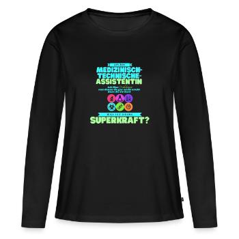 MTA ich löse Probleme - Frauen Premium Bio Langarmshirt - Schwarz - Vorne - Julia (174cm)