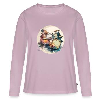 Percussion - T-shirt manches longues Premium bio Femme - rose poudré - Devant - Julia (174cm)