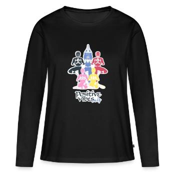 Power Rangers Tous les Rangers Yoga Position - T-shirt manches longues Premium bio Femme - noir - Devant - Julia (174cm)