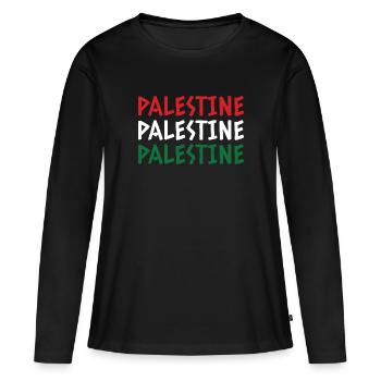 Palestine Free Gaza - Frauen Premium Bio Langarmshirt - Schwarz - Vorne - Julia (174cm)