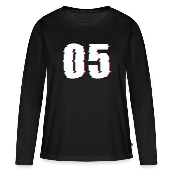 Five 5 Five 05 Number Effect Distorted Number - Women's Premium Organic Long Sleeve Shirt - black - Front - Julia (174cm)