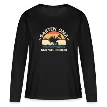 Garten Oma Spruch Obst Gemüse Gartenarbeit Gärtner - Frauen Premium Bio Langarmshirt - Schwarz - Vorne - Julia (174cm)