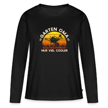 Garten Oma Spruch Obst Gemüse Gartenarbeit Gärtner - Frauen Premium Bio Langarmshirt - Schwarz - Vorne - Julia (174cm)