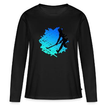 Articles de fans de hockey sur gazon « Blue Hockey-art » - T-shirt manches longues Premium bio Femme - noir - Devant - Julia (174cm)