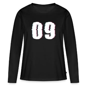 Nine 9 Number Effect Distorted Number - Women's Premium Organic Long Sleeve Shirt - black - Front - Julia (174cm)