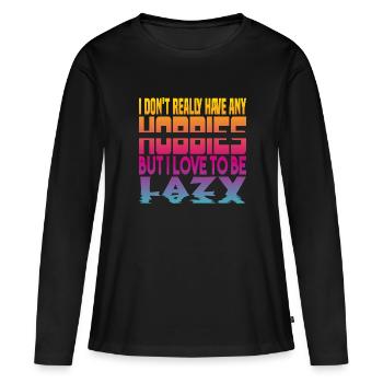 Je n’ai pas de passe-temps - T-shirt manches longues Premium bio Femme - noir - Devant - Julia (174cm)