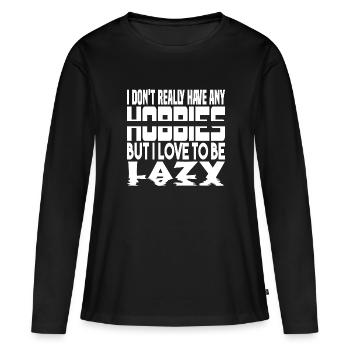 Je n’ai pas de passe-temps - T-shirt manches longues Premium bio Femme - noir - Devant - Julia (174cm)