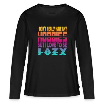 Je n’ai pas de passe-temps - T-shirt manches longues Premium bio Femme - noir - Devant - Julia (174cm)