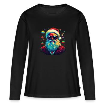 Weihnachtsmann, Ugly Christmas - Frauen Premium Bio Langarmshirt - Schwarz - Vorne - Julia (174cm)