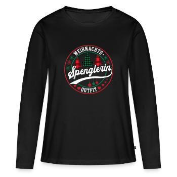 Spenglerin Weihnachten Klempnerin Dachdeckerin - Frauen Premium Bio Langarmshirt - Schwarz - Vorne - Julia (174cm)