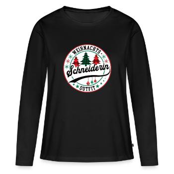 Schneiderin Weihnachtsgeschenk Schneiderei XMAS - Frauen Premium Bio Langarmshirt - Schwarz - Vorne - Julia (174cm)
