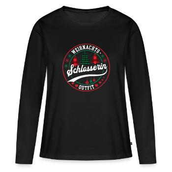 Schlosserin Weihnachtsgeschenk XMAS Weihnachten - Frauen Premium Bio Langarmshirt - Schwarz - Vorne - Julia (174cm)