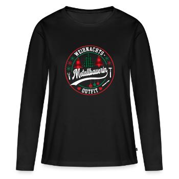 Metallbauerin Weihnachtsgeschenk Weihnachten - Frauen Premium Bio Langarmshirt - Schwarz - Vorne - Julia (174cm)