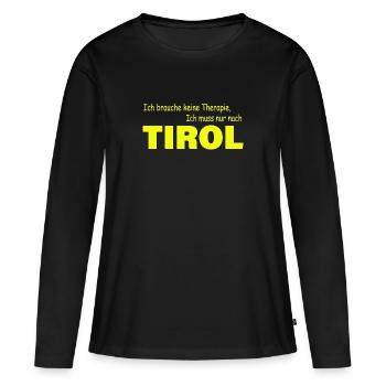 Thérapie TYROL - T-shirt manches longues Premium bio Femme - noir - Devant - Julia (174cm)