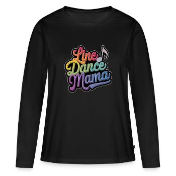 Mama tanzt Line Dance Line Dancing Mom - Frauen Premium Bio Langarmshirt - Schwarz - Vorne - Julia (174cm)