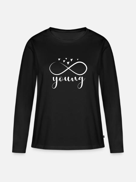 forever young - T-shirt manches longues Premium bio Femme - noir