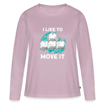 I like to move it - Women's Premium Organic Long Sleeve Shirt - dusky pink - Front - Julia (174cm)