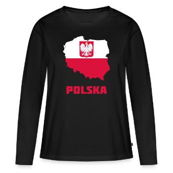 Polska - T-shirt manches longues Premium bio Femme - noir - Devant - Julia (174cm)