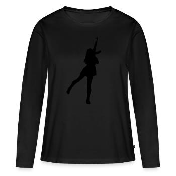 Bewaffnetes Mädchen - Frauen Premium Bio Langarmshirt - Schwarz - Vorne - Julia (174cm)