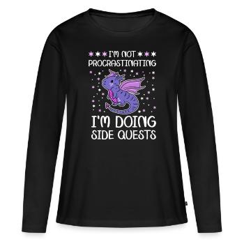 Videospiele I Do Side Quests Love RPG - Frauen Premium Bio Langarmshirt - Schwarz - Vorne - Julia (174cm)