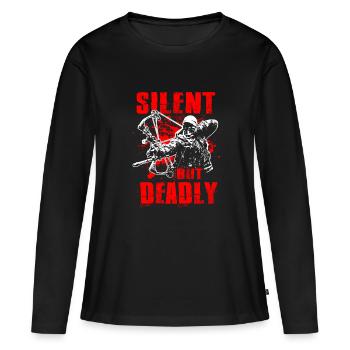 Silent But Deadly Bowhunting Bogenjagd Compound Bo - Frauen Premium Bio Langarmshirt - Schwarz - Vorne - Julia (174cm)