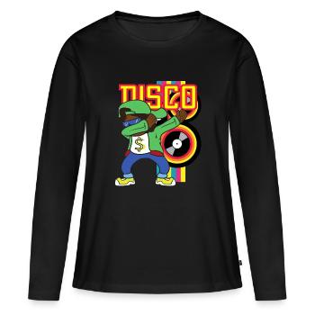 Dabbing Dab Rappeur Soirée Disco Hip Hop Hip Hop - T-shirt manches longues Premium bio Femme - noir - Devant - Julia (174cm)