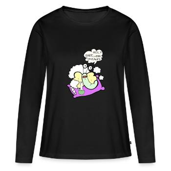 Holy Shit ich bin eine Raupe Comic F084 - Frauen Premium Bio Langarmshirt - Schwarz - Vorne - Julia (174cm)