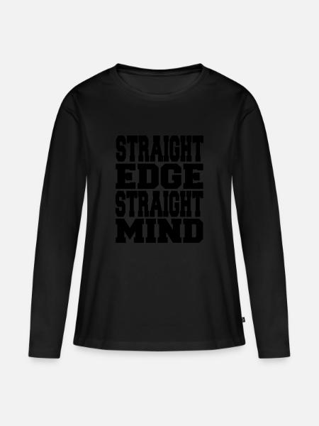 Straight Edge Straight Mind - Frauen Premium Bio Langarmshirt - Schwarz