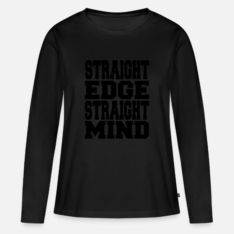 Straight Edge Straight Mind - Women's Premium Organic Long Sleeve Shirt - black