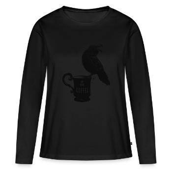 Kaffee Rabe - Frauen Premium Bio Langarmshirt - Schwarz - Vorne - Julia (174cm)