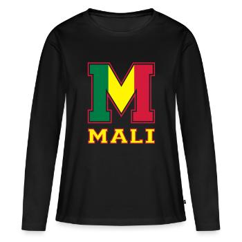 Athletic Mali - T-shirt manches longues Premium bio Femme - noir - Devant - Julia (174cm)