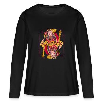 Queen of Spades - Frauen Premium Bio Langarmshirt - Schwarz - Vorne - Julia (174cm)