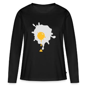 Laufendes spiegelei - V2 - Frauen Premium Bio Langarmshirt - Schwarz - Vorne - Julia (174cm)
