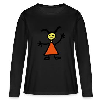 fille - T-shirt manches longues Premium bio Femme - noir - Devant - Julia (174cm)