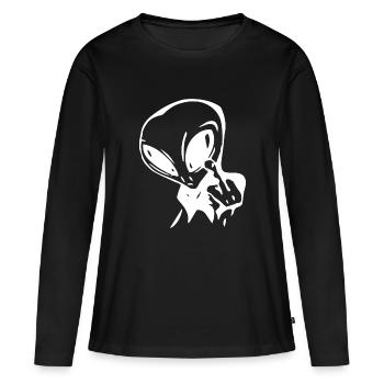 étranger - T-shirt manches longues Premium bio Femme - noir - Devant - Julia (174cm)