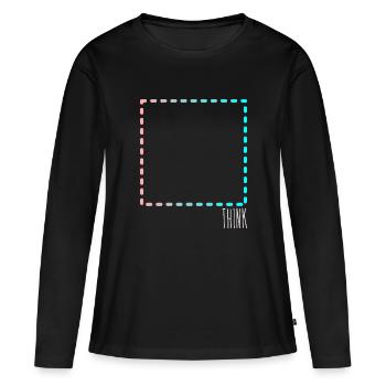Think outside the Box - T-shirt manches longues Premium bio Femme - noir - Devant - Julia (174cm)