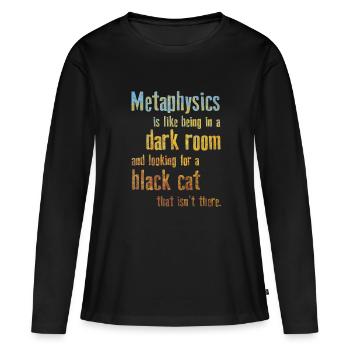 Metaphysik Phrasen Philosophie - Frauen Premium Bio Langarmshirt - Schwarz - Vorne - Julia (174cm)